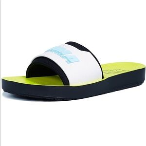 Puma Surf Slide Rihanna Fenty Black White Yellow For Women Size 7.5